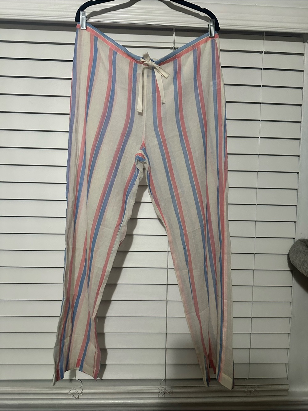Solid & Striped Pink Blue Stripe Cotton Beach Pants Size Small